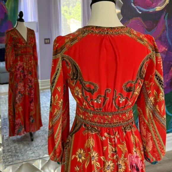 Camilla Button Dress with Shaped Waistband, And The Queen Wore Red - Picture 5 of 6